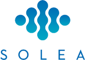 The image displays a logo with the text SOLEAS prominently featured, accompanied by a graphic design that includes stylized water droplets and a blue color scheme.
